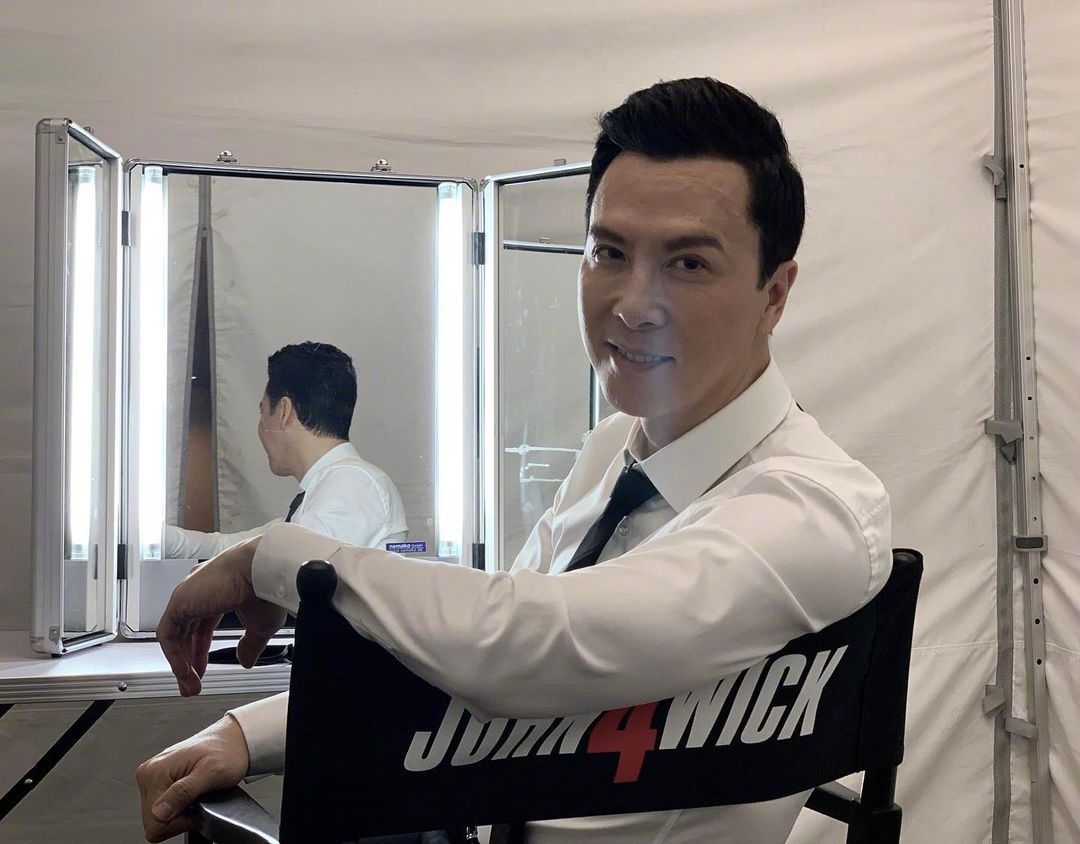 甄子丹分享《疾速追杀4》片场照 希望世界多点快乐