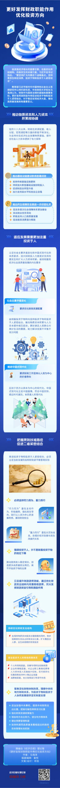 【理响中国·经视图】更好发挥财政职能作用优化投资方向
